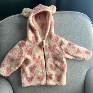 Hanna Andersson fuzzy bear heart jacket